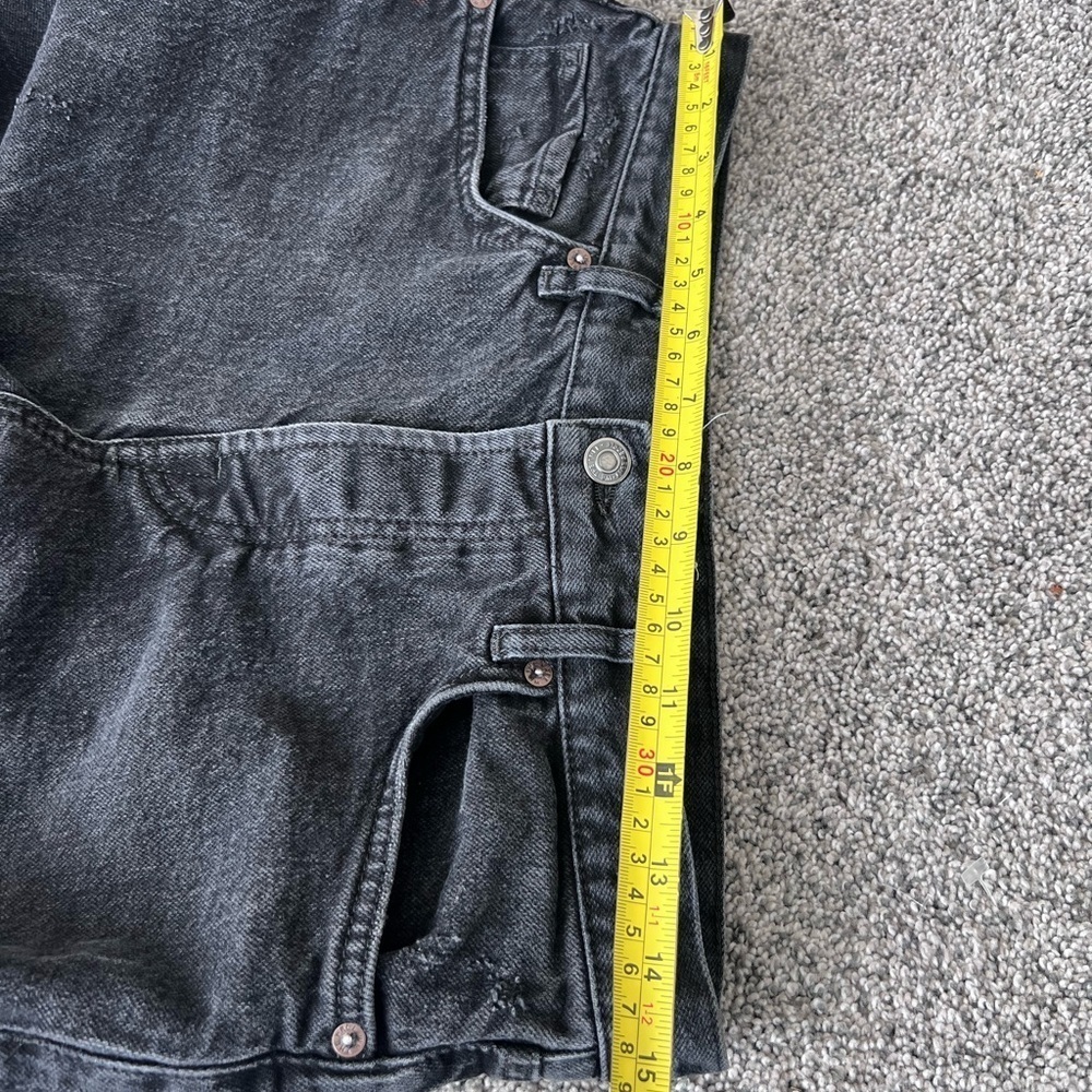 Free People Dark Grey Ripped Distressed Zip Fly Women’s Straight Leg Jeans 27 - Picture 9 of 11